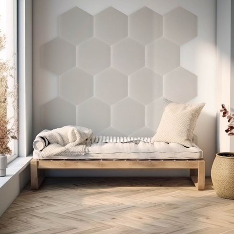 Panel Tapicerowany Eko Skóra Kremowy