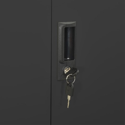 Szafa biurowa, antracytowa, 90x40x180 cm, stalowa