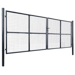 Brama ogrodowa z siatki, galwanizowana stal, 400x150 cm, szara