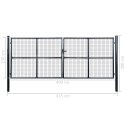 Brama ogrodowa z siatki, galwanizowana stal, 400x150 cm, szara