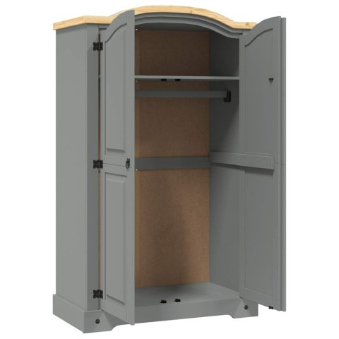 Szafa sosnowa w meksykańskim stylu Corona, 2-drzwiowa, szara