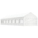 Namiot ogrodowy z dachem, biały, 15,61x4,08x3,22 m, polietylen