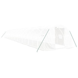 Szklarnia ze stalową ramą, biała, 60 m², 20x3x2 m