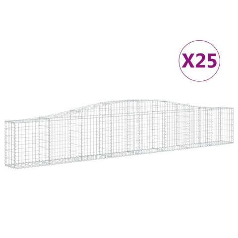 Kosze gabionowe, 25 szt, 400x30x60/80 cm, galwanizowane żelazo Kosze gabionowe, 25 szt, 400x30x60/80 cm, galwanizowane żelazo