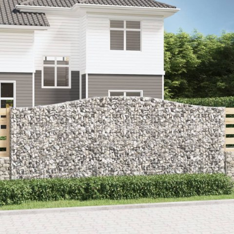 Kosze gabionowe, 3 szt, 400x30x160/180 cm, galwanizowane żelazo Kosze gabionowe, 3 szt, 400x30x160/180 cm, galwanizowane żelazo