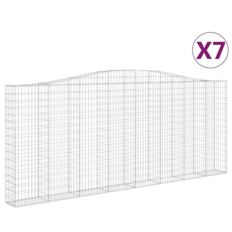 Kosze gabionowe, 7 szt, 400x30x160/180 cm, galwanizowane żelazo Kosze gabionowe, 7 szt, 400x30x160/180 cm, galwanizowane żelazo