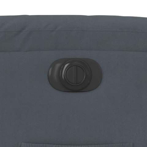 Elektryczny fotel rozkładany, ciemnoszary, obity aksamitem