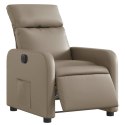 Elektryczny fotel rozkładany, cappuccino, obity sztuczną skórą