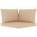 Ogrodowa sofa 2-os. z palet, z beżowymi poduszkami, sosna