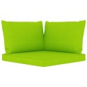 Ogrodowa sofa 2-os. z palet, z jasnozielonymi poduszkami, sosna