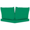 Ogrodowa sofa 2-os. z palet, z zielonymi poduszkami, sosna