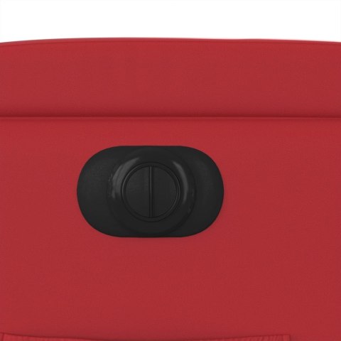 Elektryczny fotel rozkładany, czerwony, obity sztuczną skórą