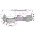 6-cz. zestaw mebli ogrodowych, z poduszkami, jasnoszary