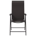 Składane krzesła ogrodowe, 8 szt., czarna kawa, polirattan