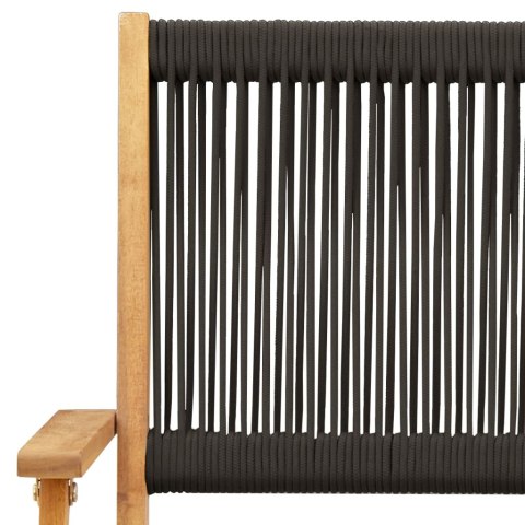 Składane krzesła ogrodowe, 6 szt., czarne, lite drewno akacjowe