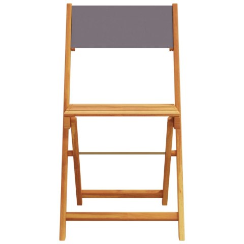 Składane krzesła ogrodowe, 8 szt., antracytowa tkanina i drewno