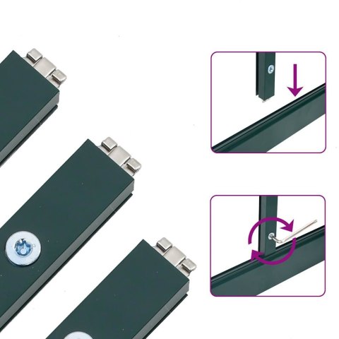 Szklarnia z ramą podstawy, zielona, 224x169x195 cm, aluminium