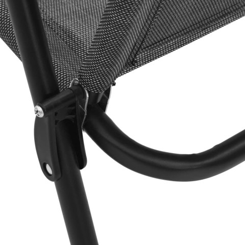 Składane krzesła ogrodowe 8 szt., szary melanż stal i textilene