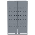 Obudowa na 3 kosze na śmieci, szara, 207x79x117 cm, stal