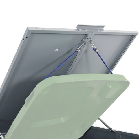 Obudowa na 3 kosze na śmieci, szara, 207x79x117 cm, stal