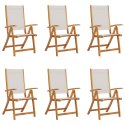 Składane krzesła ogrodowe, 6 szt., drewno akacjowe i textilene