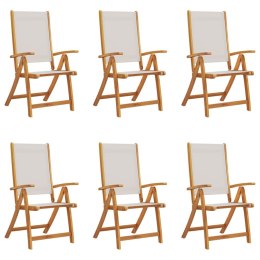 Składane krzesła ogrodowe, 6 szt., drewno akacjowe i textilene