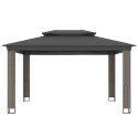 Altana ogrodowa z podwójnym dachem, antracytowa, 3,94x2,96 m