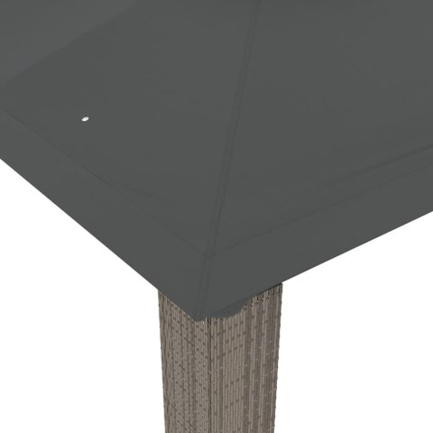 Altana ogrodowa z podwójnym dachem, antracytowa, 3,94x2,96 m