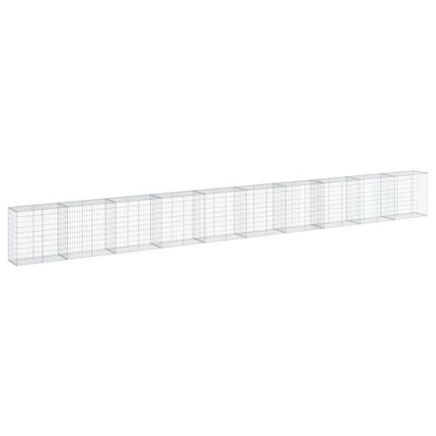 Kosz gabionowy z pokrywą, 1000x50x100 cm, galwanizowane żelazo Kosz gabionowy z pokrywą, 1000x50x100 cm, galwanizowane żelazo