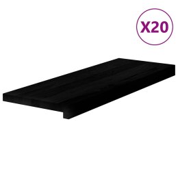 Stopnie schodowe, 20 szt. brązowe 70x25x2cm lite drewno dębowe