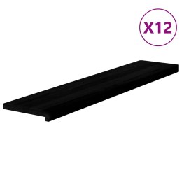 Stopnie schodowe 12 szt. brązowe 120x25x2 cm lite drewno dębowe