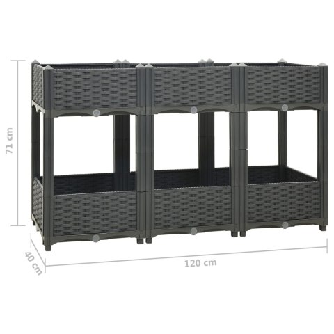 Donica do podniesionej rabaty, 120x40x71 cm, polipropylen