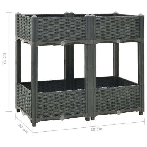 Donica do podniesionej rabaty, 80x40x71 cm, polipropylen