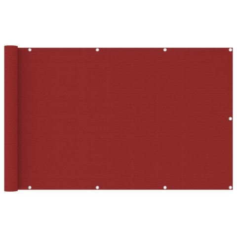 Parawan balkonowy, czerwony, 120x600 cm, HDPE