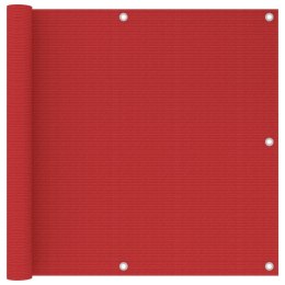 Parawan balkonowy, czerwony, 90x500 cm, HDPE