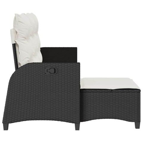 Rozkładana Sofa Ogrodowa z Poduszkami L-kształtna Czarna