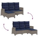 Rozkładana Sofa Ogrodowa z Poduszkami L-kształtna Szara