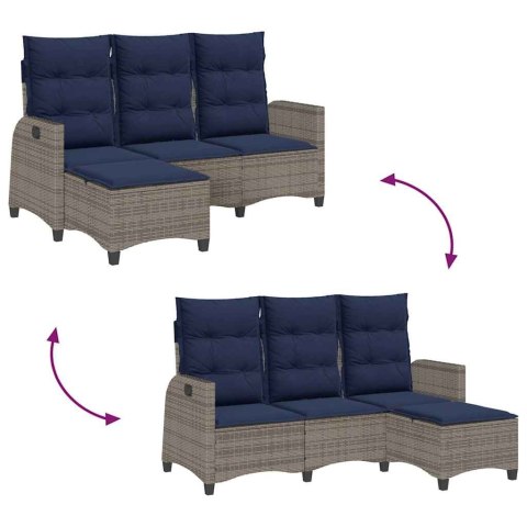 Rozkładana Sofa Ogrodowa z Poduszkami L-kształtna Szara