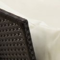Fotel ogrodowy z poduszkami, rattan PE, czarny