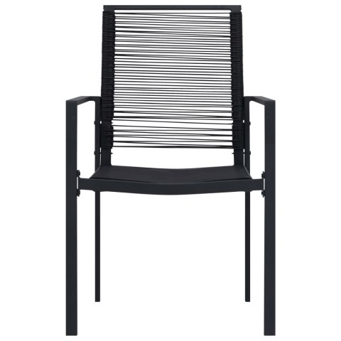 Krzesła ogrodowe, 4 szt., rattan PVC, czarne