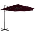 Parasol wiszący z aluminiowym słupkiem, czerwony, 300 cm