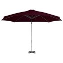 Parasol wiszący z aluminiowym słupkiem, czerwony, 300 cm