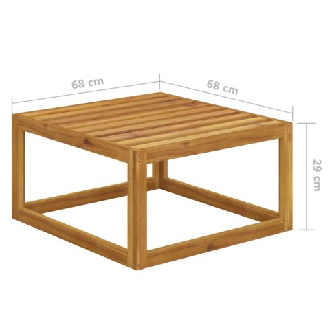 Podnóżek z ciemnoszarą poduszką, lite drewno akacjowe