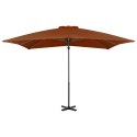 Wiszący parasol na słupku aluminiowym, terakotowy, 250x250 cm