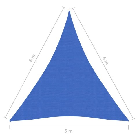 Żagiel przeciwsłoneczny, 160 g/m², czarny, 5x6x6 m, HDPE