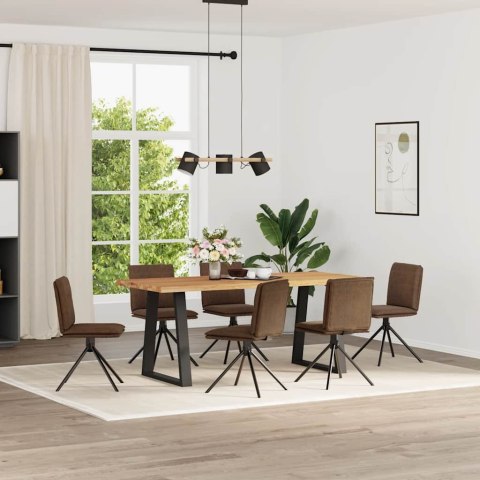 Krzesła stołowe, 6 szt., brązowe, sztuczna skóra zamszowa