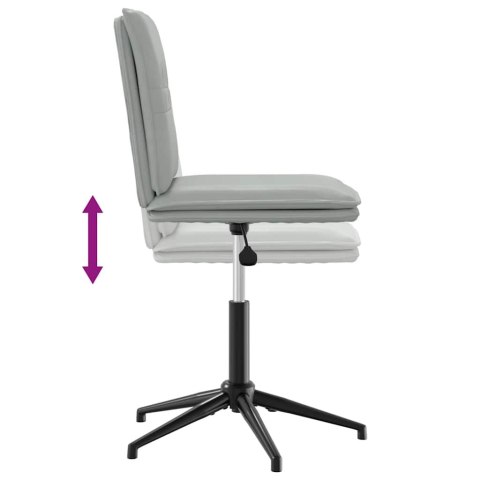 Krzesła stołowe, 6 szt., jasnoszare, obite aksamitem