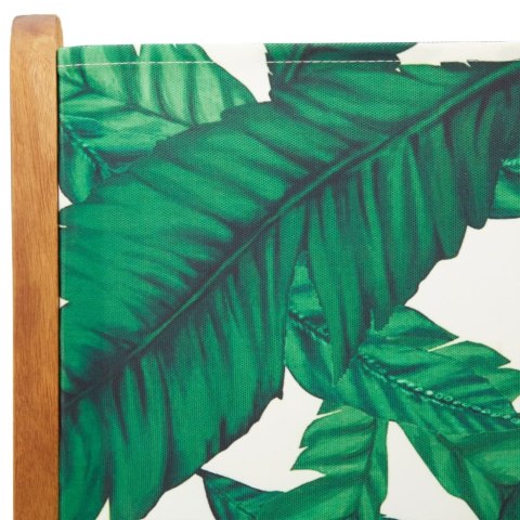 Rozkładane krzesła ogrodowe, 6 szt., zielona tkanina i drewno