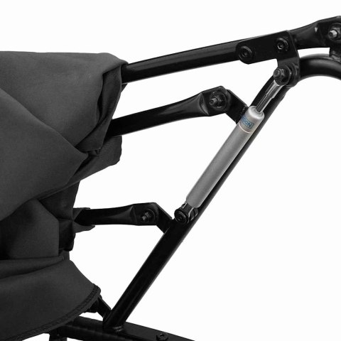 Leżanka ogrodowa, z baldachimem i poduszkami, czarna, rattan PE