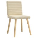 Krzesła stołowe, 6 szt., kremowe, tapicerowane tkaniną